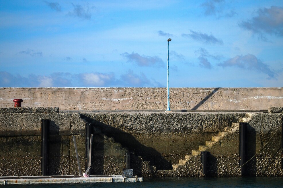 Coastal flood protection infrastructure along a shoreline